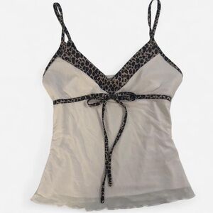 SHEIN Beige Camisole with Leopard Trim